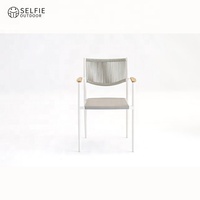 Chaises de bistrot empilables modernes en aluminium avec cadre en corde pour événements, salle à manger, chambre, salon, cour, villa, atelier, école