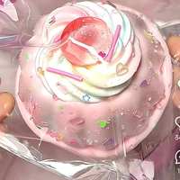 Jouet anti-stress ultra-doux en silicone de qualité alimentaire, unisexe, à usage général, en forme de pudding à la crème de cerise, à presser, fait main, DIY