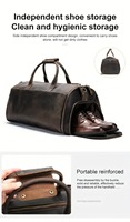 Sac de voyage de luxe multifonctionnel et tendance 2025 en toile et cuir véritable, grande capacité, avec fermeture éclair et organisateur, pour OEM