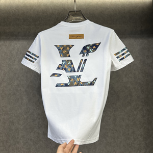 Léger <span class=keywords><strong>luxe</strong></span> Niche haut <span class=keywords><strong>de</strong></span> gamme T-<span class=keywords><strong>shirt</strong></span> hommes à manches courtes pur coton col rond été mince brodé demi-manche - Product Image 6