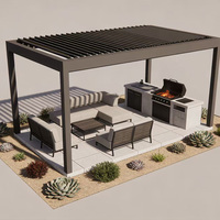 Pergola rétractable de haute qualité, système de toit à lamelles imperméable, kits de pergola de jardin, pergola bioclimatique en aluminium