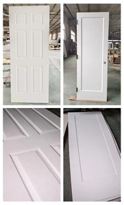 Porta a 2 Pannelli con Primer Bianco Impermeabile per Interni, Porta in HDF per Camera da Letto con Telaio per Case e Scuole, Prezzo all'Ingrosso - Product Image 4
