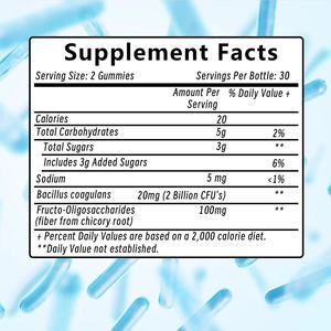 Complément alimentaire avec étiquette personnalisée Bonbons probiotiques au goût de baies Sans OGM Améliore naturellement l'humeur 60 Bonbons - Product Image 2