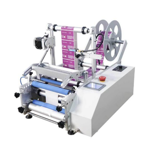 Machine d'étiquetage portable semi-automatique à entraînement électrique pour bouteilles, idéale pour l'emballage de boissons en métal et en verre - Product Image 1