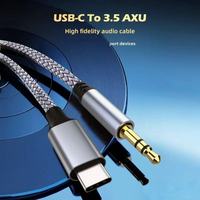 Kabel Audio Type-C ke 3.5mm Adaptor AUX Mobil Jack Headphone dengan Konduktor Tembaga untuk Sistem Audio Dalam Mobil dan Ponsel