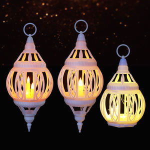 LED luminescente dorato ovale gabbia per uccelli decorazioni natalizie lampada a vento ornamenti - Product Image 1