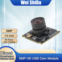 Module de caméra USB 5MP avec mise au point macro 5CM pour le streaming, capteur CMOS 1/4 pouce, 2592*1944 30fps, micro intégré, 98 °   FOV, objectif 2,4 mm, UVC