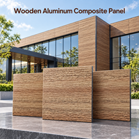 Panneau composite en aluminium de 4 mm, aspect bois, pour murs décoratifs architecturaux