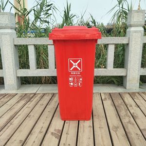 Large outdoor sanitation waste <b>bin</b>, large capacity, classified, outdoor commercial use, thickened, <b>with</b> <b>lid</b>, 120 liters, - Product Image 2