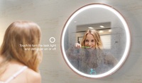 Miroir de bain intelligent rond personnalisé Miroir de bain éclairé Miroir avec cadre désembueur Miroir de salle de bain à DEL avec lumière