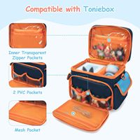 Étui de transport Tonies 2/1 avec bandoulière et poignée pour lecteur audio, figurines, casque et station de charge - Bleu