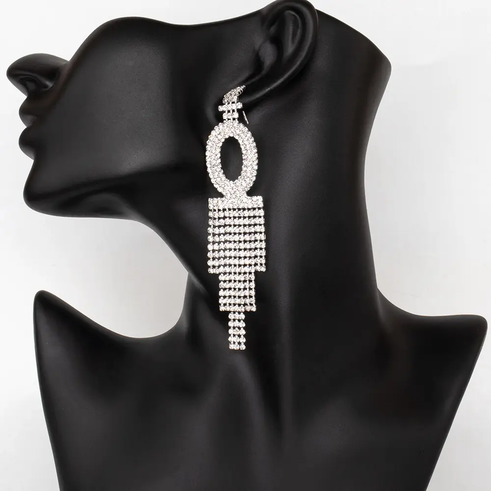 Earrings Tassel ew Fashion Trend Digital 0-9-Estilo de rua europeu e americano com enfeites de strass, looks modernos