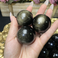 Prix de gros, sphère en obsidienne dorée polie à la main, sphère de cristal pour la guérison