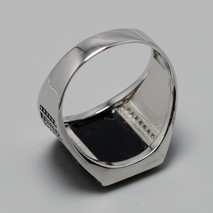 Anello da Uomo in Argento Sterling 925 con Agata Naturale Italiana, Anello Turco per Gentiluomini con Micro Zirconi Incastonati, Gioielleria Turca - Product Image 5