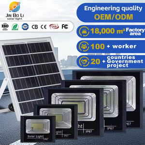 JINBOLI ガーデン IP67 リモコン付き高ルーメン単結晶太陽光パネル 200w 300w 400W 800w ソーラーLEDモジュール式投光器 - Product Image 1