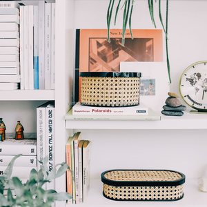 Essentials Item Rattan Iron Table <b>Bookend</b> Hand-produced Black Decorative Contemporary Design Eco-Friendly for Desk Organizers - Product Image 2