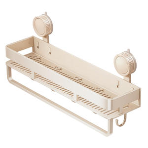 Étagère de salle de bain à fixation par ventouse, 60x70cm, rectangulaire, support de rangement durable pour lavabo et toilettes, fixation murale, aucun perçage requis - Product Image 5