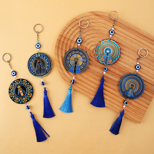 Ciondolo per Auto in Resina della <span class=keywords><strong>Madonna</strong></span> Nera Religiosa, Stampa UV Bifacciale, Ornamento Cattolico Contro il Malocchio con Nappa Decorativa, Regalo - Product Image 1