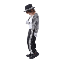 Amour bébé argent Michael Jackson Hip Hop scène Cosplay Costumes assortis chapeau gants Polyester matériel pour adulte jeu Cosplay