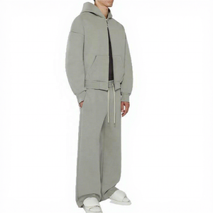 Nouveau Hoodie Zippé 100% Coton Épais Coupe Courte Double Fermeture Éclair Oversize Unisexe Personnalisable Coupe Boxy Essentiels - Product Image 2