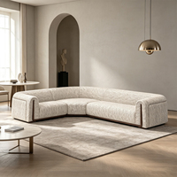 Ensemble de canapés modulaires en tissu en forme de L, 3 pièces, en bois massif, pour salon, grand canapé modulaire en tissu en forme de L de luxe