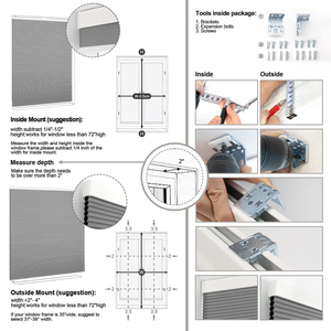 تصميم حديث لاسلكي دفع سحب ماء ظلال خلوية ظل فينيتيان لغرف النوم أو نوافذ المكتب - Product Image 6