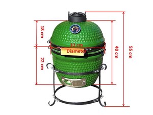 Parrilla Kamado de Cerámica Auplex de 13 a 18 Pulgadas, Verde, <span class=keywords><strong>Asador</strong></span> de Carbón, Ahumador, Parrilla para Barbacoa - Product Image 2