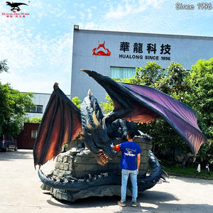 Hochwertiges realistisches anima tro nisches Drachen modell für den Innen-und Außenbereich Fiberglas Metall Stahl konstruktion Home Shopping Malls - Product Image 5