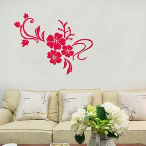 Autocollant mural miroir en acrylique motif floral pour la maison, décoration de fond pour salon et chambre, peinture autocollante effet miroir - Product Image 3