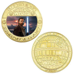 Moneda Conmemorativa Metálica con Temática de Películas Americanas, Moneda de Oro de Doble Cara con Diseño de <span class=keywords><strong>Guerrero</strong></span> Negro, Artículo de Colección en Oferta - Product Image 3