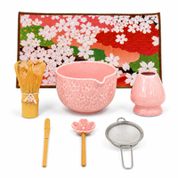 Ensemble complet de cérémonie du thé Matcha en 8 pièces, style japonais, bol en céramique, fouet, cuillère, passoire, boîte cadeau