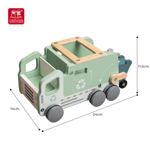 Phoohi chất thải bằng gỗ tái chế giáo dục Xe tải đồ chơi cho mầm non 2 năm + - Product Image 6