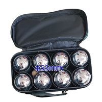 Ensemble de 8 boules de pétanque de 55mm personnalisable paquet de sac à main de jeu de sport en acier inoxydable pour les sports de plein air