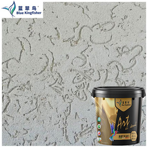 Peinture liquide décorative personnalisée pour bâtiment, revêtement mural en acrylique texturé Graffiato, application par raclage, bleu bleuette - Product Image 6
