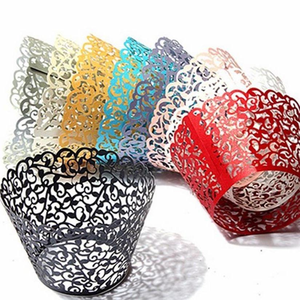 Envoltorios para Cupcakes de Papel Cortados con Láser Multicolores para Fiestas de Boda, Decoración para Celebraciones - Product Image 1