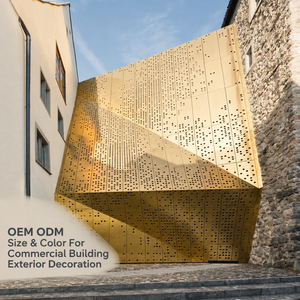 Revêtement mural en métal perforé à impact visuel, façade rideau sculptée, installation facile pour structure extérieure complexe - Product Image 1