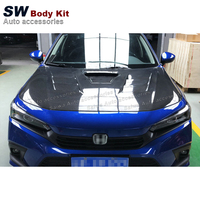 Capot avant en fibre de carbone style EVO pour Honda Civic XI 11e génération 2021-2022, kit carrosserie amélioré avec couvercle de soupape moteur