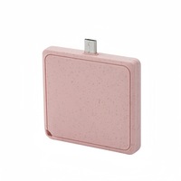 Mini batterie externe biodégradable 1000 mAh avec entrée USB-C et sortie USB