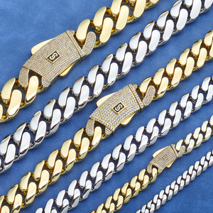 Pulsera Cubana Iced Out de Moissanita, Plata de Ley 925 con Engaste de Bisel, Bañada en Oro de 18K, Estilo Hip Hop, Eslabones Entrelazados - Product Image 3