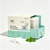Feuilles de lessive parfum menthe portables, super nettoyantes, parfum frais longue durée, papier à lessiver