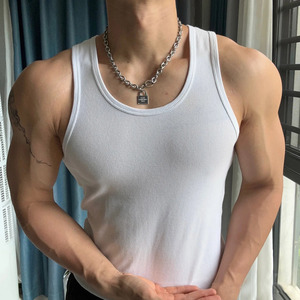 حزمة من 3 سترة بيضاء ضيقة للرجال عضلات مضلعة للصالة الرياضية Mesn تانك أعلى الرجال - Product Image 3