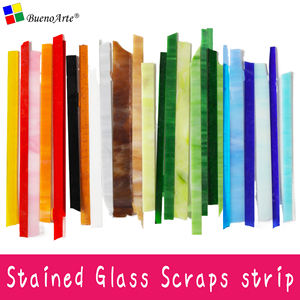 现代经典不透明彩色玻璃碎片条状物来自中国，用于DIY工艺马赛克拼接，由Buenoarte提供，用于拼接大教堂玻璃砖。 - Product Image 2