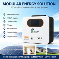 Station d'alimentation portable à onde sinusoïdale pure LiFePO4 500W 1000Wh grande capacité avec charge solaire MPPT et protections BMS multi-sécurité