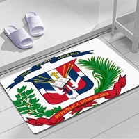 Tapis de sol en caoutchouc polyester imprimé avec le drapeau national de la République dominicaine, 40*60 cm, rectangulaire, antidérapant