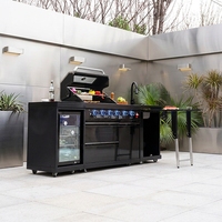 Îlot de cuisine extérieur en acier inoxydable 304, barbecue tout-en-un, adapté aux jardins extérieurs