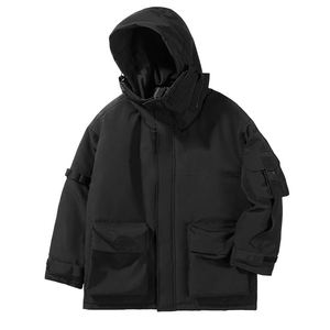 Giacca da uomo giacca da esterno spessa e calda giacca impermeabile giacca con cerniera nuova giacca invernale con cappuccio <span class=keywords><strong>senza</strong></span> <span class=keywords><strong>collo</strong></span> di pelliccia - Product Image 4