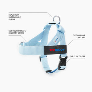 Tali anjing biru langit mudah dilepas/mati dapat diatur antilembap nyaman tanpa dada Harness anjing - Product Image 2