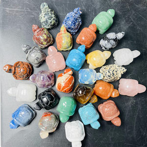 1.5นิ้วคริสตัลธรรมชาติแกะสลักสัตว์น่ารักพลอยประติมากรรมกุหลาบควอตซ์เต่าสำหรับตกแต่ง - Product Image 2