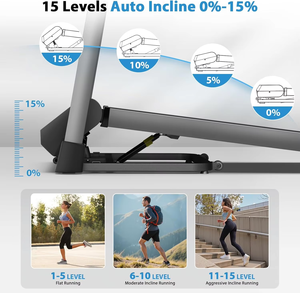 Tapis roulant électrique compact et portable, inclinaison automatique à 15 %, capacité de charge de 150 kg, pliable, avec moteur de <span class=keywords><strong>3</strong></span>,5 CV - Product Image 6