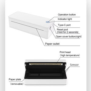 Impresora Portátil de Tarjetas Térmicas A4 sin Tinta para Oficina Móvil, Viajes de Negocios, Uso Estudiantil, para Uso Transfronterizo, Hecha de Plástico Duradero - Product Image 1